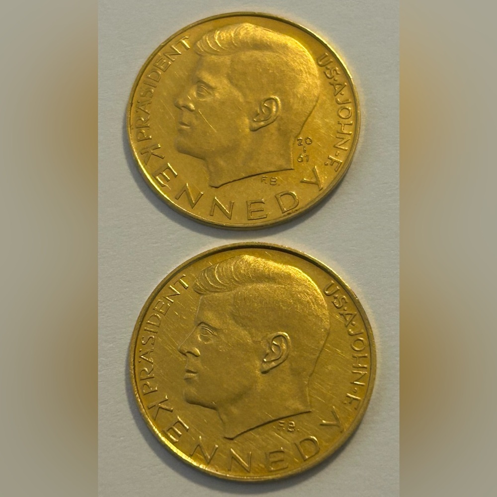 **RARE** 1963 German John F Kennedy 900 21k Proof Gold Medals / Coins {Lot Of 2}